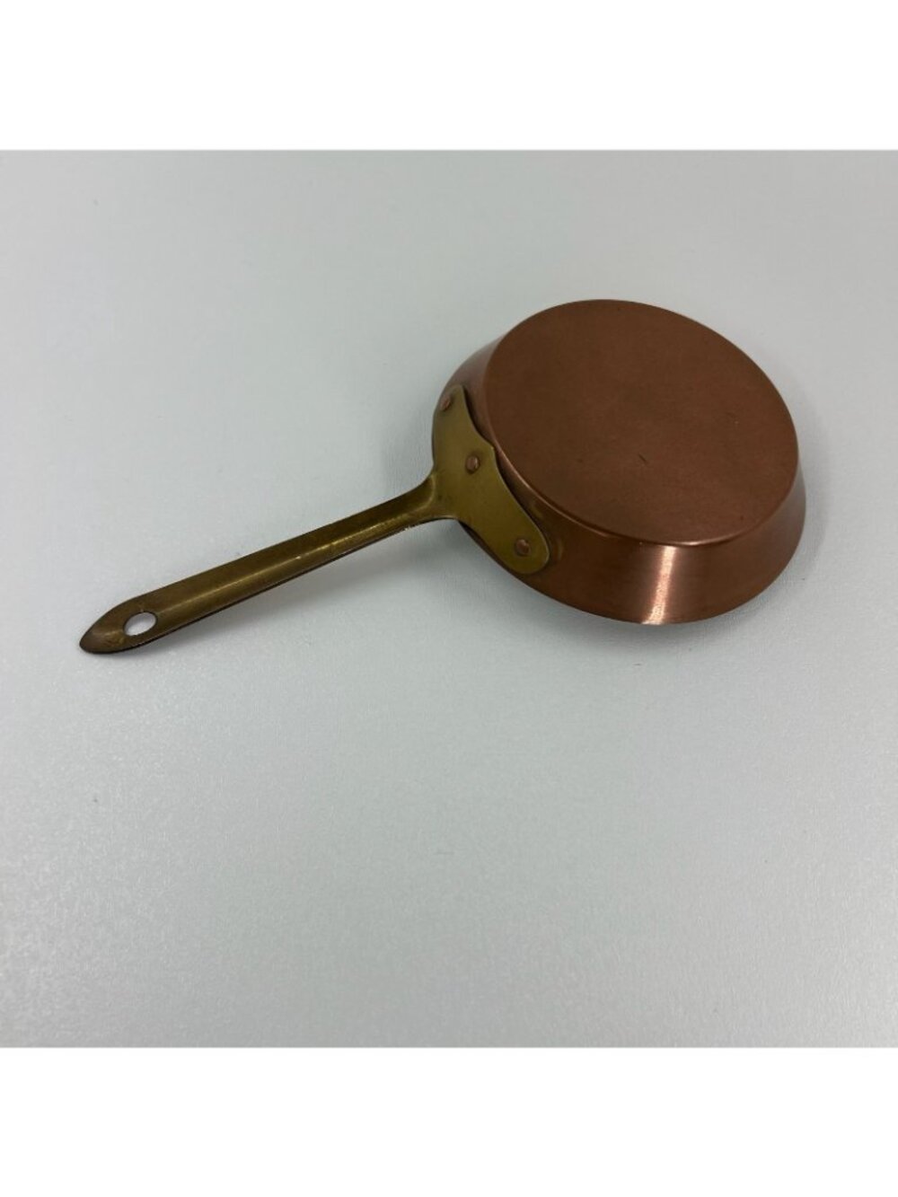 VTG Copper Frying Pan 6" Mini Skillet Brass Handle Stainless Steel Lining Round - Picture 2 of 9